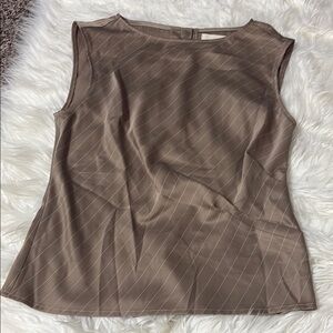 Melloday Tan Button Back Sleeveless Top Size XS Light Flaw